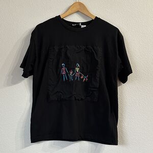 Vintage Bold Spirit Just For Women T-Shirt Tee Top Black Embroidered Y2K Medium